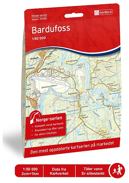 Topografische wandelkaart 10148 Bardufoss 1:50.000 7071940101488 Nordeca Norge Serien Wandelkaarten Noors Lapland Topografische wandelkaart 10148 Bardufoss 1:50.000 7071940101488 Nordeca Norge Serien Wandelkaarten Noors Lapland