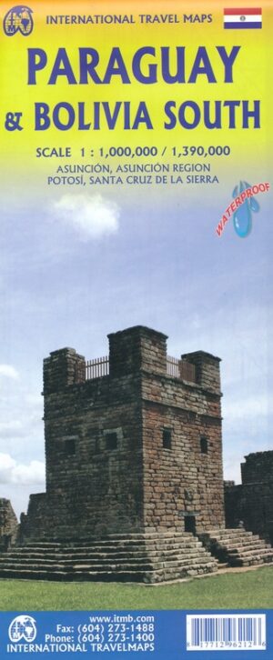ITM Paraguay & Bolivia South | landkaart, autokaart 1:1.000.000 / 1.390.000 9781771296212  International Travel Maps   Landkaarten en wegenkaarten Paraguay, Uruguay