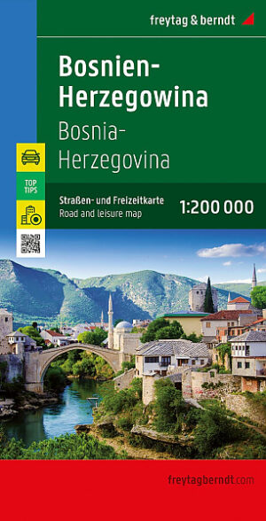 Bosnië-Herzegovina | autokaart, wegenkaart 1:200.000 9783707922035  Freytag & Berndt   Landkaarten en wegenkaarten Servië, Bosnië-Hercegovina, Kosovo