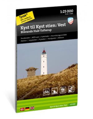 CAL-145  Kyst til Kyst stien: Vest | wandelkaart 1:25.000 9789188779885  Calazo Calazo Denemarken  Meerdaagse wandelroutes, Wandelkaarten Jutland