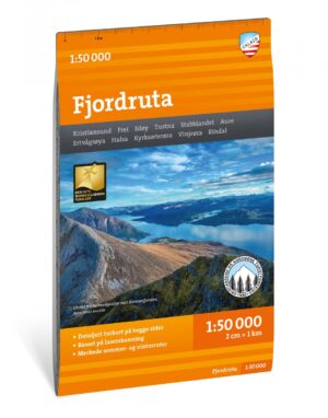 CAL-071  Fjordruta wandelkaart 1:50,000 9789189371705  Calazo Calazo Noorwegen midden  Meerdaagse wandelroutes, Wandelkaarten Midden-Noorwegen