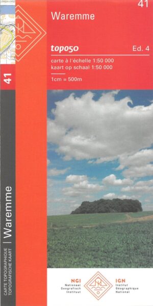NGI-41 Waremme (topografische kaart 1:50.000) 9789462354579  Nationaal Geografisch Instituut NGI Wallonië 1:50.000  Wandelkaarten Wallonië (Ardennen)