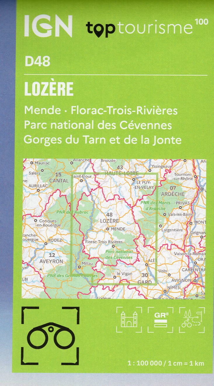 TCD-48 Lozère, Mende | overzichtskaart / fietskaart 1:100.000 9782758555568 IGN TOP 100 Départemental Fietskaarten, Landkaarten en wegenkaarten Cevennen, Languedoc TCD-48 Lozère, Mende | overzichtskaart / fietskaart 1:100.000 9782758555568 IGN TOP 100 Départemental Fietskaarten, Landkaarten en wegenkaarten Cevennen, Languedoc