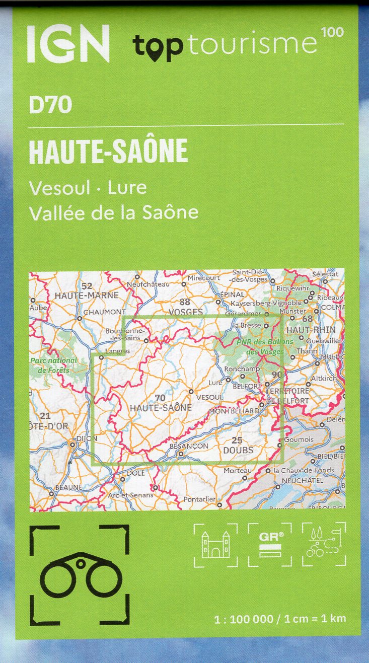 TCD-70 Haut-Saône,Vesoul | overzichtskaart / fietskaart 1:100.000 9782758555636 IGN TOP 100 Départemental Fietskaarten, Landkaarten en wegenkaarten Franse Jura TCD-70 Haut-Saône,Vesoul | overzichtskaart / fietskaart 1:100.000 9782758555636 IGN TOP 100 Départemental Fietskaarten, Landkaarten en wegenkaarten Franse Jura