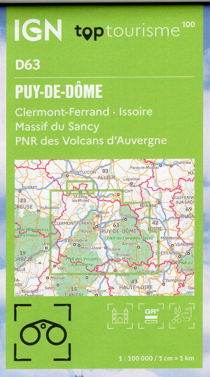 TCD-63 Puy-de-Dôme | overzichtskaart / fietskaart 1:100.000 9782758555711 IGN TOP 100 Départemental Fietskaarten, Landkaarten en wegenkaarten Auvergne TCD-63 Puy-de-Dôme | overzichtskaart / fietskaart 1:100.000 9782758555711 IGN TOP 100 Départemental Fietskaarten, Landkaarten en wegenkaarten Auvergne