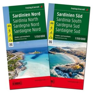 Sardinië (set van 2 kaarten) | autokaart, wegenkaart 1:150.000 9783707922288  Freytag & Berndt   Fietskaarten, Landkaarten en wegenkaarten Sardinië