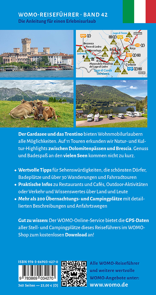 campergids Italië: Trentino und rund um den Gardasee 9783869034270 Womo mit dem Wohnmobil Op reis met je camper, Reisgidsen Gardameer, Zuid-Tirol, Dolomieten campergids Italië: Trentino und rund um den Gardasee 9783869034270 Womo mit dem Wohnmobil Op reis met je camper, Reisgidsen Gardameer, Zuid-Tirol, Dolomieten