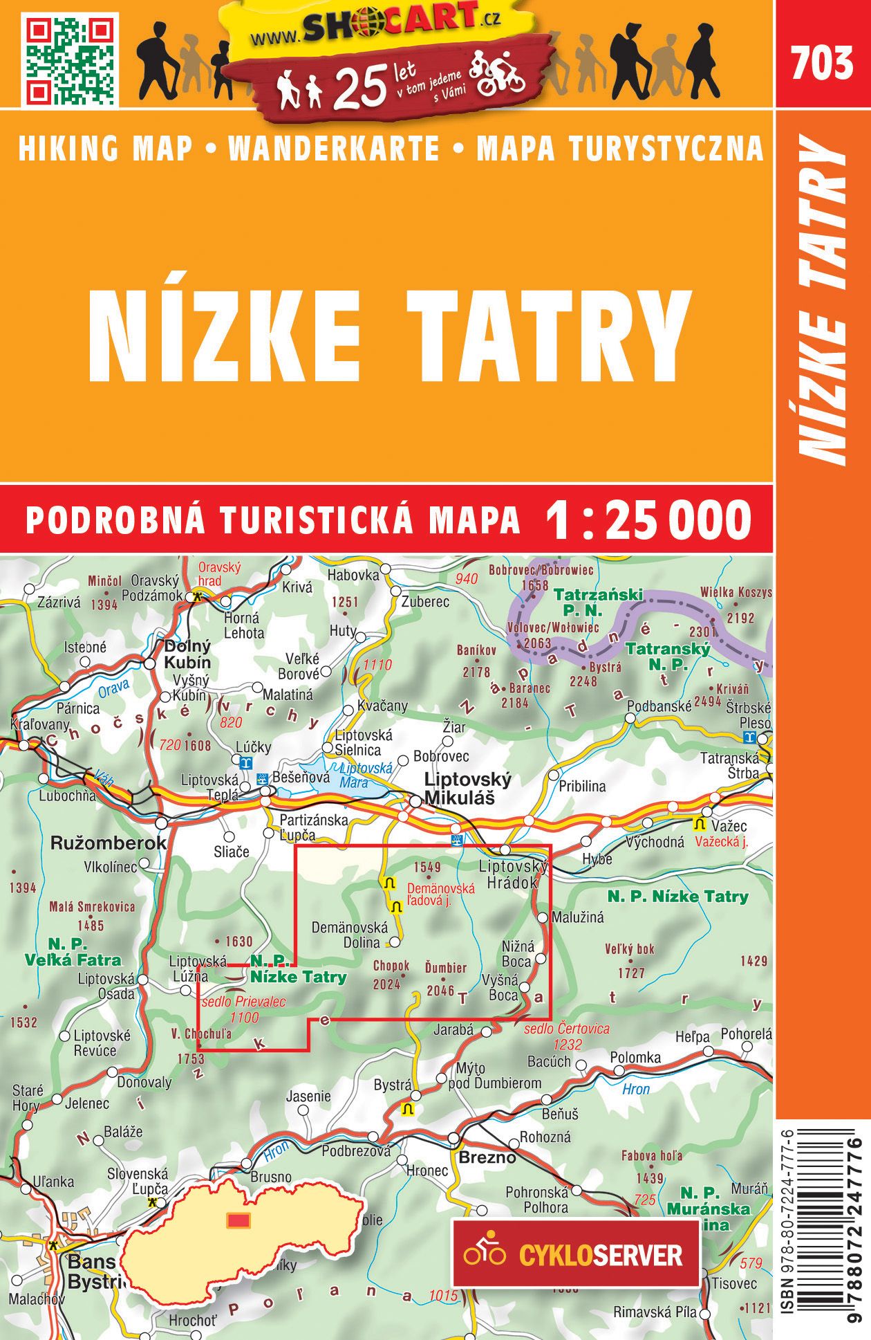 SHO-703 Nízke Tatry wandelkaart Lage Tatra 1:25.000 9788072247776 SHOCart Wandelkaarten Slowakije SHO-703 Nízke Tatry wandelkaart Lage Tatra 1:25.000 9788072247776 SHOCart Wandelkaarten Slowakije