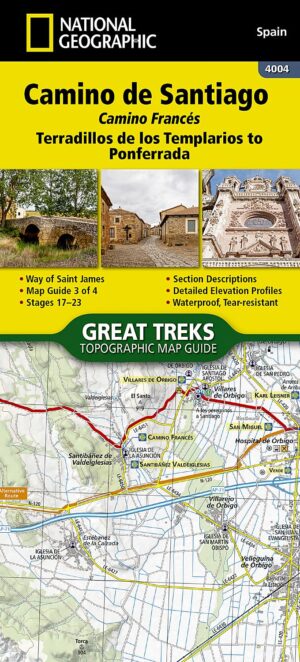 wandelatlas Santiago deel 3: Terradillos de los Templarios to Ponferrada 1/50 9781566959216  National Geographic   Santiago de Compostela, Wandelkaarten Santiago de Compostela, de Spaanse routes
