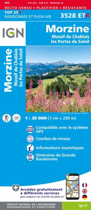 3528ETR Morzine, Massif du Chablais | wandelkaart 1:25.000 9782758553755  IGN IGN 25 version résistante  Wandelkaarten Mont Blanc, Chamonix, Haute-Savoie