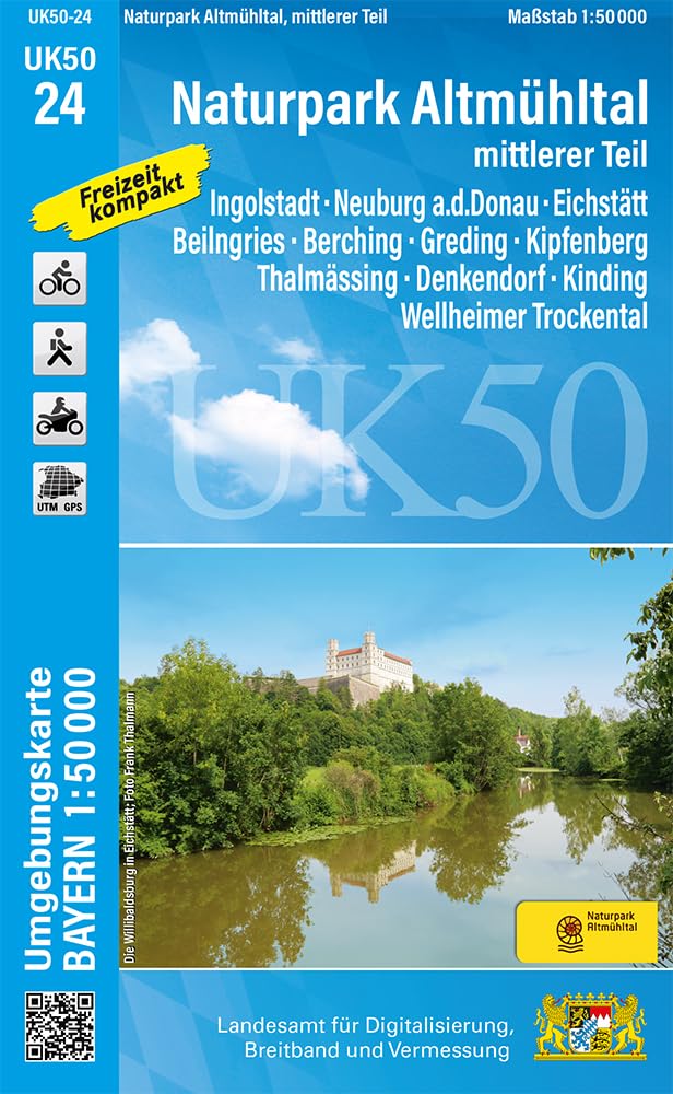 UK50-24 Naturpark Altmühltal, Mittlerer Teil 9783899339970 LVA Bayern UmgebungsKarte 1:50.000 Wandelkaarten Franken, Nürnberg, Altmühltal UK50-24 Naturpark Altmühltal, Mittlerer Teil 9783899339970 LVA Bayern UmgebungsKarte 1:50.000 Wandelkaarten Franken, Nürnberg, Altmühltal