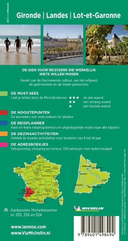 Gironde - Landes - Lot-et Garonne | Michelin reisgids 9789401498494 Michelin Michelin Groene gidsen Reisgidsen Aquitaine, Bordeaux Gironde - Landes - Lot-et Garonne | Michelin reisgids 9789401498494 Michelin Michelin Groene gidsen Reisgidsen Aquitaine, Bordeaux
