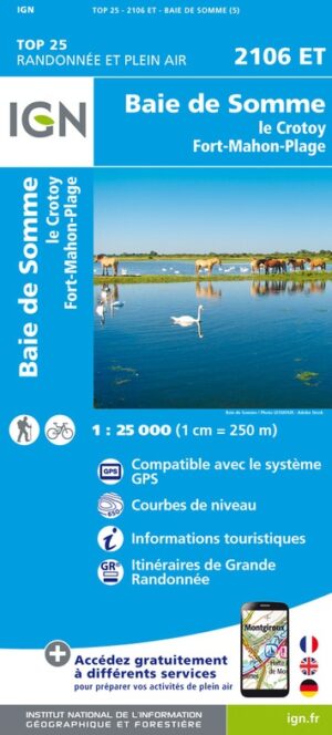 wandelkaart 2106ET Baie de Somme, Fort-Mahon-Plage 1:25.000 9782758553045  IGN IGN 25 Picardië & Nord  Wandelkaarten Picardie, Nord