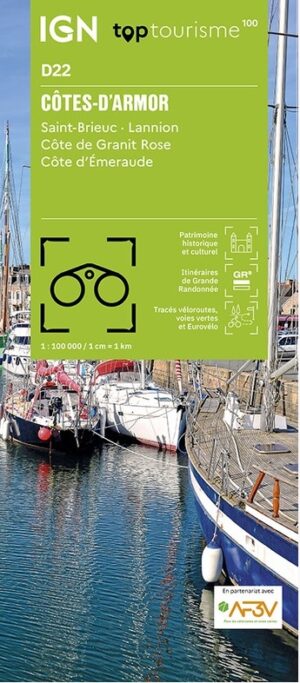 TCD-22 Côtes-d'Armor | overzichtskaart / fietskaart 1:100.000 9782758553243  IGN TOP 100 Départemental  Fietskaarten, Landkaarten en wegenkaarten Bretagne