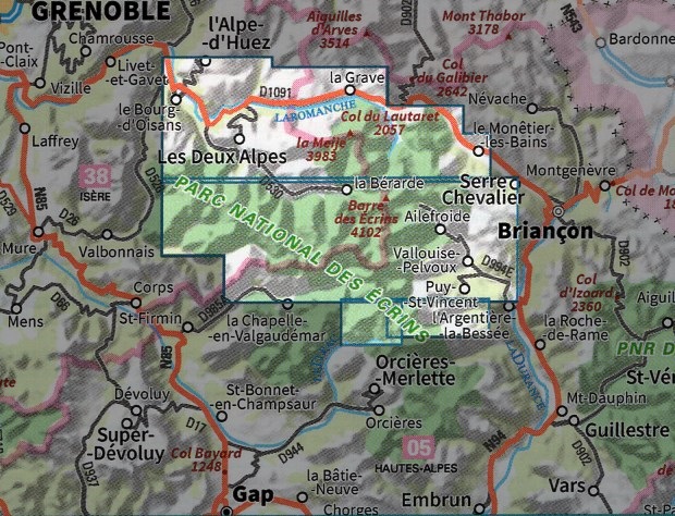wandelkaart GR54: Tour de l'Oisans et des Écrins 1:32.000 9782758555506 IGN Wandelkaarten Écrins, Queyras, Hautes Alpes wandelkaart GR54: Tour de l'Oisans et des Écrins 1:32.000 9782758555506 IGN Wandelkaarten Écrins, Queyras, Hautes Alpes
