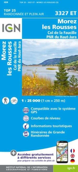 wandelkaart 3327ET les Rousses, Morez,Gex 1:25.000 9782758555926  IGN IGN 25 Jura (F)  Wandelkaarten Franse Jura