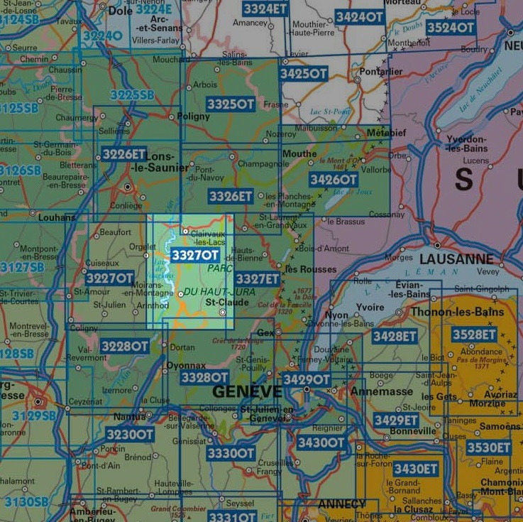 wandelkaart 3327OT St.Claude, Lac de Vouglans 1:25.000 9782758555933 IGN IGN 25 Jura (F) Wandelkaarten Franse Jura wandelkaart 3327OT St.Claude, Lac de Vouglans 1:25.000 9782758555933 IGN IGN 25 Jura (F) Wandelkaarten Franse Jura