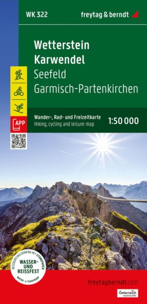 WK-322  Wetterstein,Karwendel,Seefeld,Leutasch,GP. wandelkaart 1:50.000 9783707922936  Freytag & Berndt WK 1:50.000  Wandelkaarten Tirol