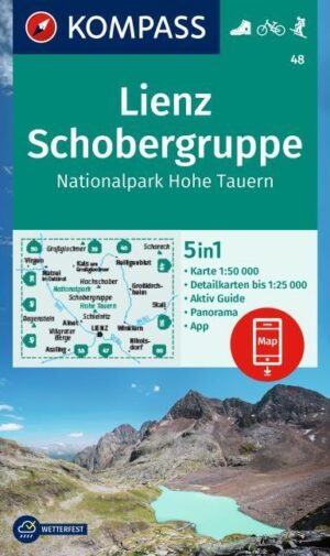 Kompass wandelkaart KP-48 Lienz-Schobergruppe 9783991540670  Kompass Wandelkaarten Kompass Oostenrijk  Wandelkaarten Osttirol