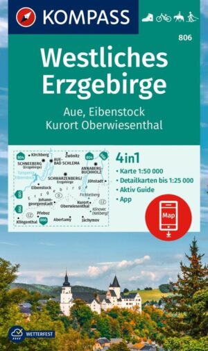 Kompass wandelkaart KP-806  Westliches Erzgebirge 9783991540717  Kompass Wandelkaarten Kompass Sachsen  Wandelkaarten Sächsische Schweiz, Elbsandsteingebirge, Erzgebirge
