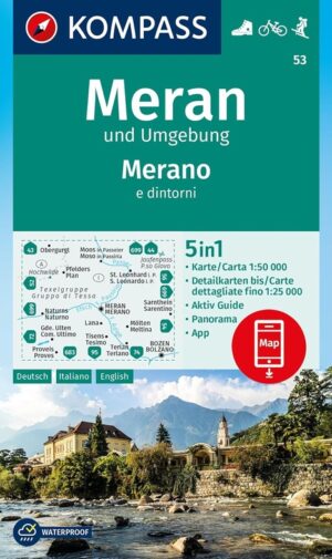 Kompass wandelkaart KP-53 Meran/Merano 1:50.000 9783991541943  Kompass Wandelkaarten KP50 Zuid-Tirol, Dolomieten  Wandelkaarten Zuid-Tirol, Dolomieten