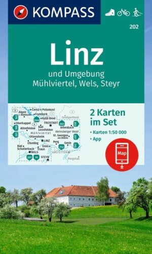 Kompass wandelkaart KP-202  Rund um Linz 9783991542179  Kompass Wandelkaarten Kompass Oostenrijk  Wandelkaarten Oberösterreich, Niederösterreich, Burgenland