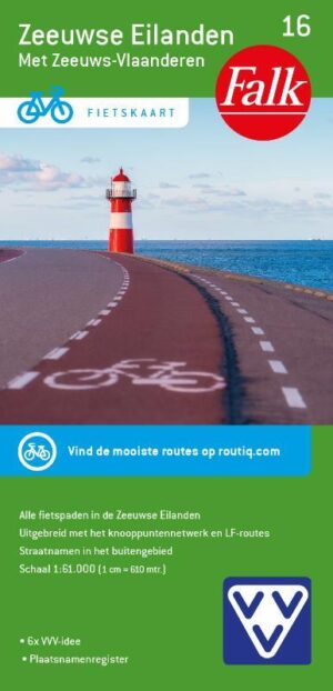 FFK-16  Zeeuwse Eilanden | VVV fietskaart 1:50.000 9789028705319  Falk Fietskaarten met Knooppunten  Fietskaarten Zeeland