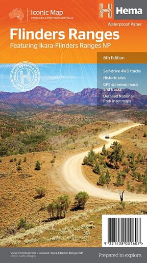 Flinders Ranges overzichtskaart 1:400.000 / 180.000 / 130.000 9321438001607  Hema Maps   Landkaarten en wegenkaarten Australië
