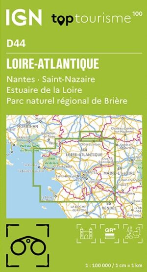 TCD-44 Loire-Atlantique | overzichtskaart / fietskaart 1:100.000 9782758553274  IGN TOP 100 Départemental  Fietskaarten, Landkaarten en wegenkaarten Loire & Centre