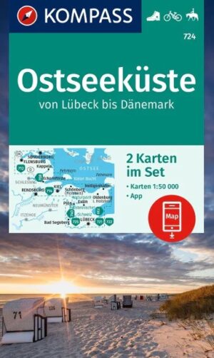 Kompass wandelkaart KP-724 Ostseeküste 9783991540731  Kompass Wandelkaarten Kompass Sleeswijk-Holstein  Wandelkaarten Sleeswijk-Holstein