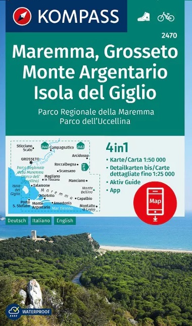 Kompass wandelkaart KP-2470 Maremma, Argentario 1:50.000 9783991542339 Kompass Wandelkaarten Kompass Italië Wandelkaarten Toscane, Florence Kompass wandelkaart KP-2470 Maremma, Argentario 1:50.000 9783991542339 Kompass Wandelkaarten Kompass Italië Wandelkaarten Toscane, Florence