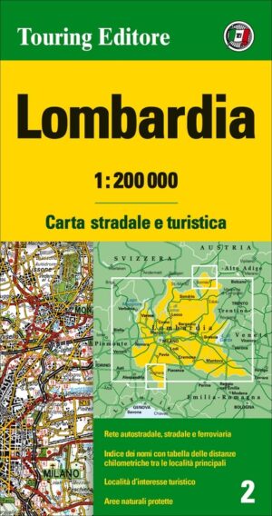 TCI-02  Lombardia 1:200.000 9788836579723  TCI Italië Wegenkaarten  Landkaarten en wegenkaarten Turijn, Piemonte