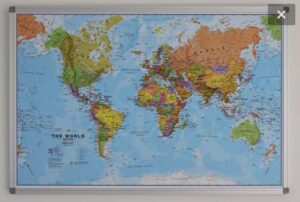 Wereldkaart | staatkundig, beprikbaar, schaal 1:60 miljoen 5425013069533  Lovell Johns beprikbaar  Wandkaarten Wereld als geheel