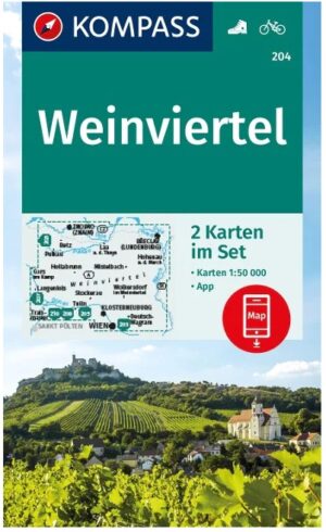 Kompass wandelkaart KP-204  Weinviertel 9783991542360  Kompass Wandelkaarten Kompass Oostenrijk  Wandelkaarten Oberösterreich, Niederösterreich, Burgenland