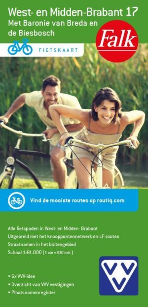 FFK-17  West en Midden Brabant | VVV fietskaart 1:50.000 9789028705326  Falk Fietskaarten met Knooppunten  Fietskaarten Noord-Brabant