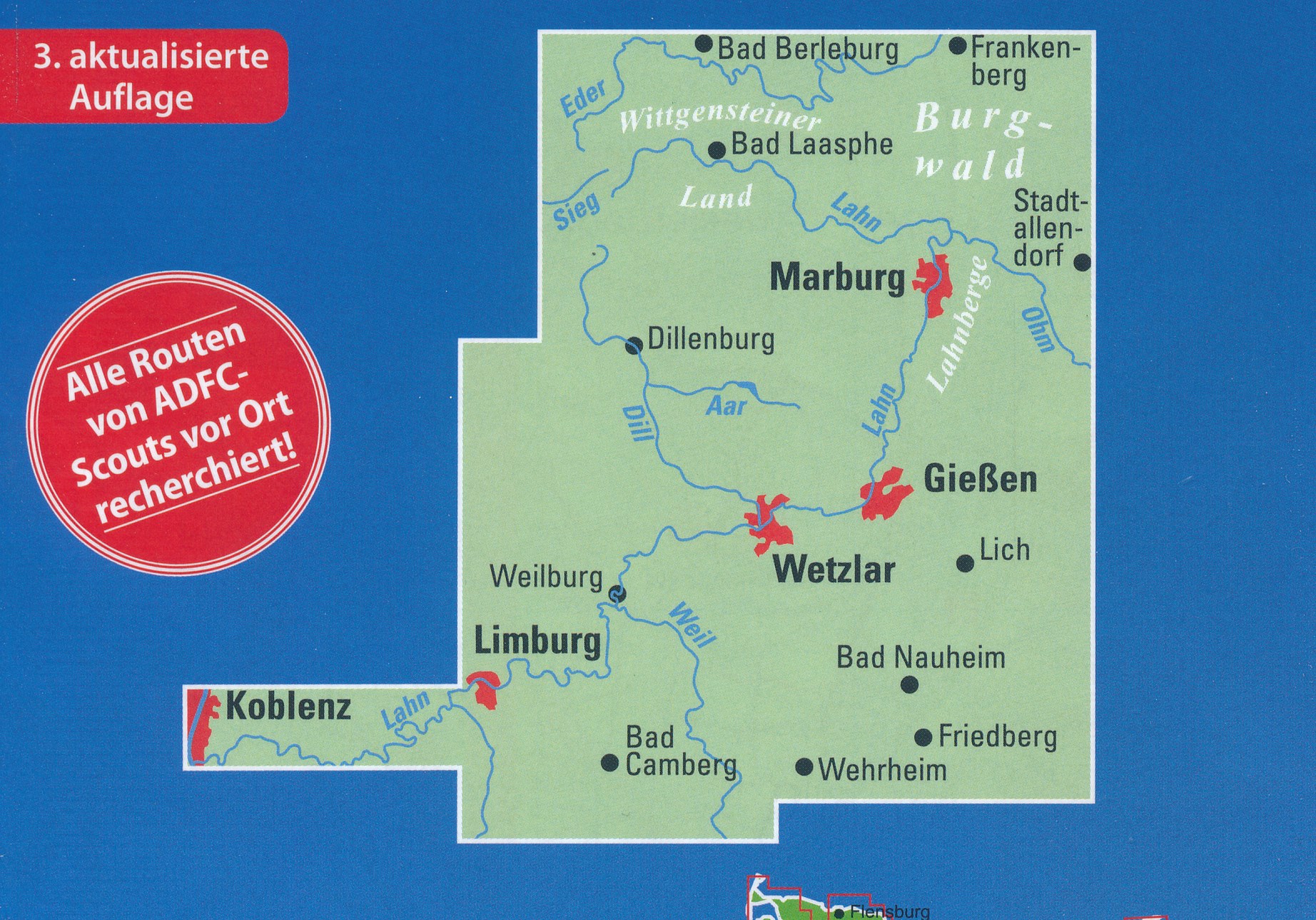 Lahntal fietskaart 1:75.000 9783969902325 ADFC / BVA ADFC Regionalkarte Fietskaarten Noord- en Midden-Hessen, Kassel Lahntal fietskaart 1:75.000 9783969902325 ADFC / BVA ADFC Regionalkarte Fietskaarten Noord- en Midden-Hessen, Kassel