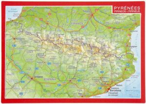 Postkaart Pyreneeën | met reliëf 4280000664730  Georelief reliëfpostkaarten  Wandkaarten Pyreneeën en Baskenland
