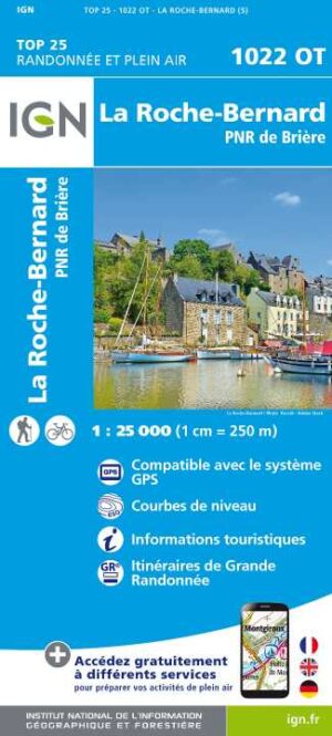 wandelkaart 1022OT La Roche-Bernard, Muzillac 1:25.000 9782758551782  IGN IGN 25 Bretagne  Wandelkaarten Bretagne