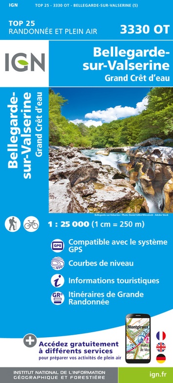 wandelkaart 3330OT Bellegarde-sur-Valserine 1:25.000 9782758555940 IGN IGN 25 Jura (F) Wandelkaarten Franse Jura wandelkaart 3330OT Bellegarde-sur-Valserine 1:25.000 9782758555940 IGN IGN 25 Jura (F) Wandelkaarten Franse Jura