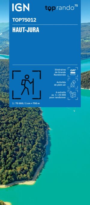 TSQ-12 Haut-Jura |  IGN 1:75.000 | IGN overzichts- en wandelkaart 9782758556183  IGN TOP 75  Fietskaarten, Wandelkaarten Franse Jura