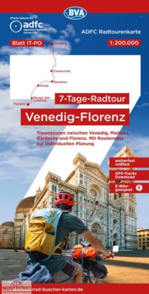ADFC-Blatt IT-PO Venetië-Florence | fietskaart 1:200.000 9783969902455  ADFC / BVA Radtourenkarten 1:150.000  Fietskaarten Bologna, Emilia-Romagna