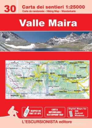 ESC-30  Valle Maira | wandelkaart 1:25.000 9791280163431  Escursionista Carta dei Sentieri 1:25.000  Wandelkaarten Turijn, Piemonte
