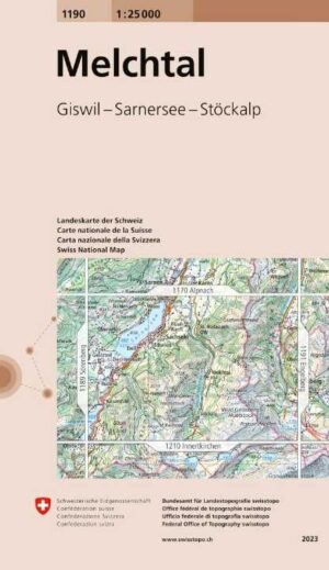 topografische wandelkaart CH-1190  Melchtal [2023] 9783302011905  Bundesamt / Swisstopo LKS 1:25.000 Midden/Oost-Zw.  Wandelkaarten Midden- en Oost-Zwitserland
