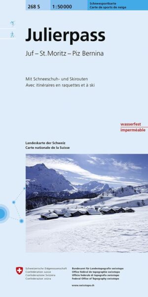 S268  Julierpass tourskikaart  [2021] 9783302202686  Bundesamt / Swisstopo Skirouten 1:50.000  Wintersport Graubünden