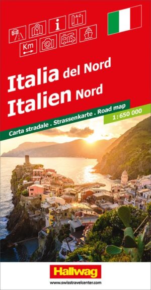 Italie, Noord-, met reg., 1:650.000 9783828310865  Hallwag Italië Wegenkaarten  Landkaarten en wegenkaarten Italië