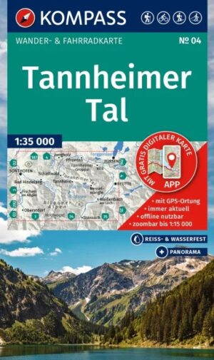 Kompass wandelkaart KP-04 Tannheimer Tal 9783991542698  Kompass Wandelkaarten Kompass Oostenrijk  Wandelkaarten Tirol