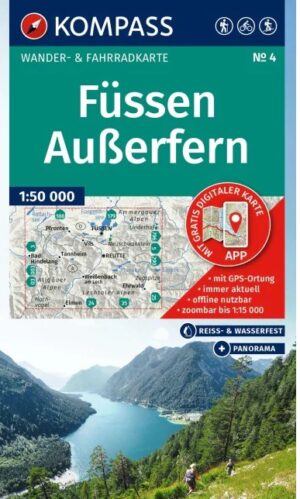 Kompass wandelkaart KP-4 Füssen-Ausserfern 9783991543121  Kompass Wandelkaarten Kompass Oostenrijk  Wandelkaarten Tirol