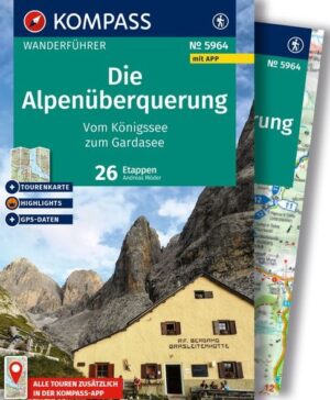Kompass wandelgids Die Alpenüberquerung KP-5964 9783991543350  Kompass Kompass Wanderführer  Meerdaagse wandelroutes, Wandelgidsen Zwitserland en Oostenrijk (en Alpen als geheel)