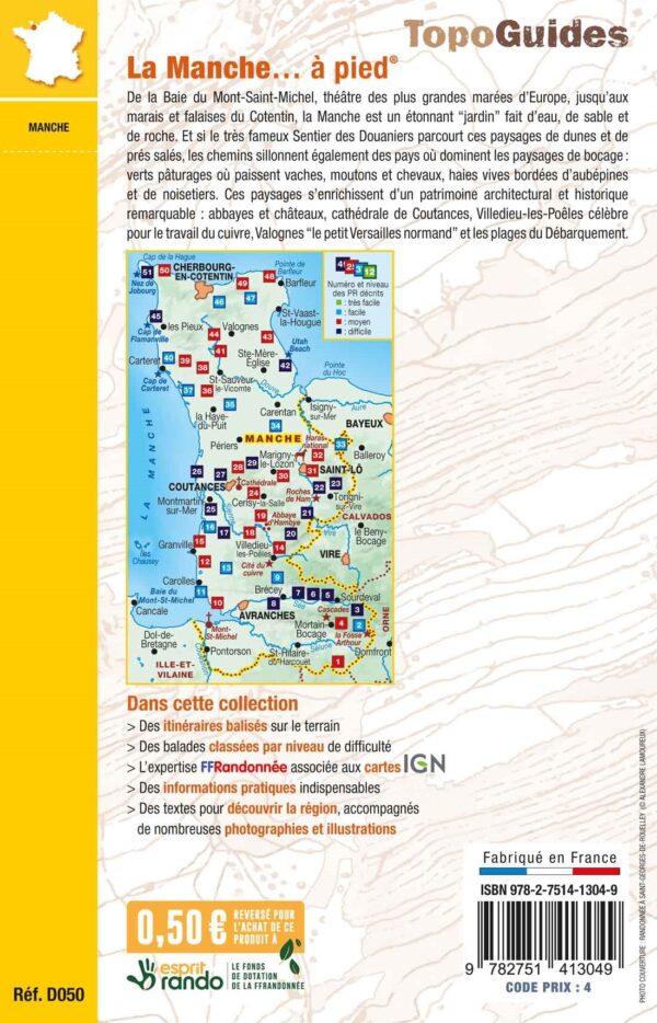 D050  La Manche... à pied | wandelgids Cotentin 9782751413049  FFRP Topoguides  Wandelgidsen Normandië