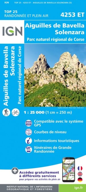wandelkaart 4253ET Aiguilles de Bavella 1:25.000 9782758546849  IGN IGN 25 Corsica  Wandelkaarten Corsica